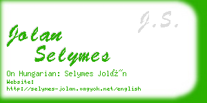 jolan selymes business card